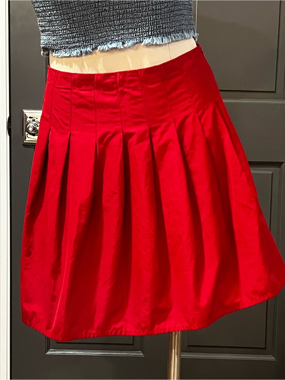 Banana Republic Red Pleated Full Skirt